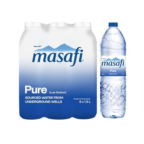 آب آشامیدنی مصفی ۱.۵ لیتری (بسته ۶ عددی) — Masafi Pure 1.5L x 6